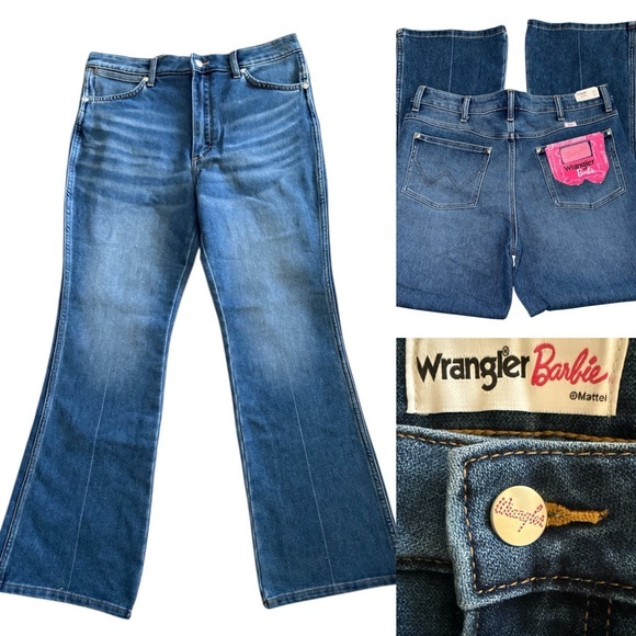 Wrangler Denim - Wrangler Barbie X Wrangler Westward High Rise Bootcut Jeans Size 33x34 NWT